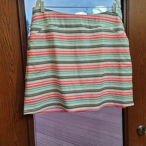 Jofit Coral, Mint & Black Striped Mini Skort